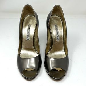 LUCIANO PADOVAN bronze peep toe heels, made in Italy, size 40